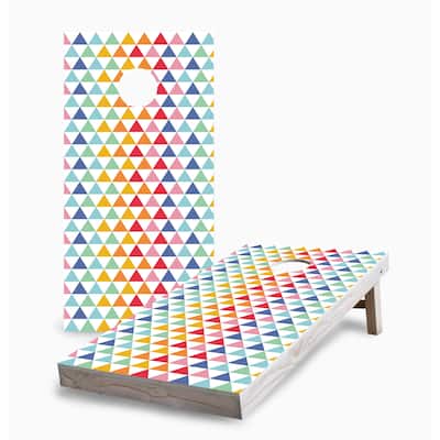 Triangle Pattern Corn Hole Board Set with Carry Case