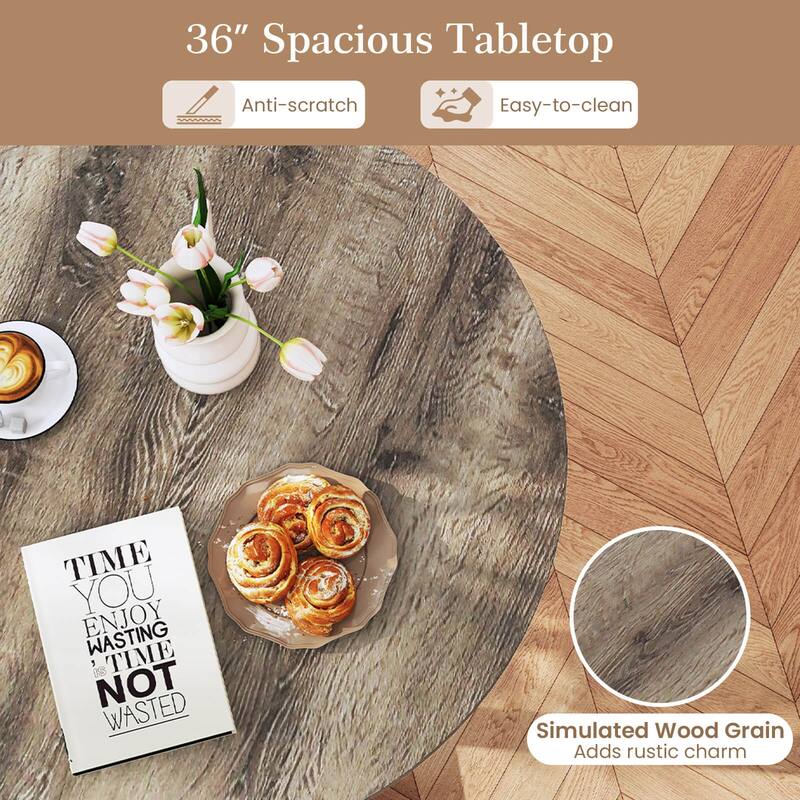 Costway 36 Inch Wood Dining Table for 2-4 People with Wing-shaped - See Details