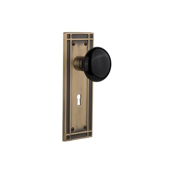 Nostalgic Warehouse Vintage Black Porcelain Dummy Door Knob Set with