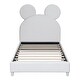 preview thumbnail 19 of 30, Twin Size Animals Theme Kids Bed Velvet Upholstered Platform Bed