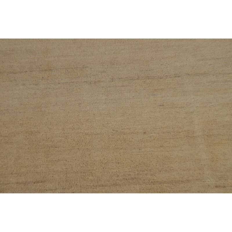 Solid Modern Gabbeh Oriental Area Rug Handmade Yellow Wool Carpet - 4'10" x 6'5"