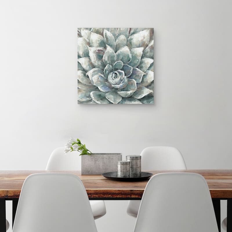 Cactus Bloom Ivory Square by Sandy Doonan Canvas Art Print