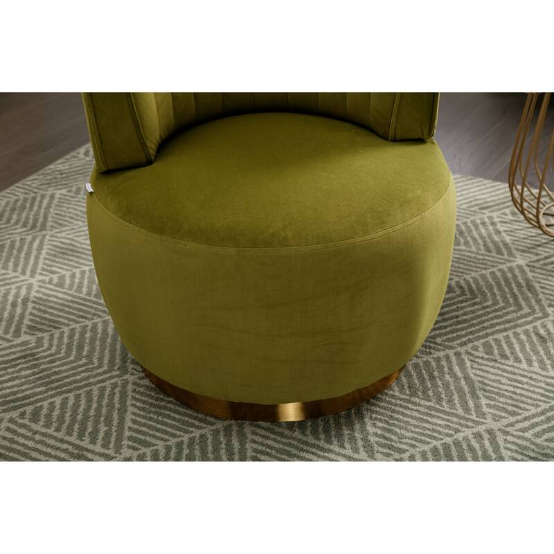 360 Degree Swivel Round Barrel Accent Sofa Arm Chairs