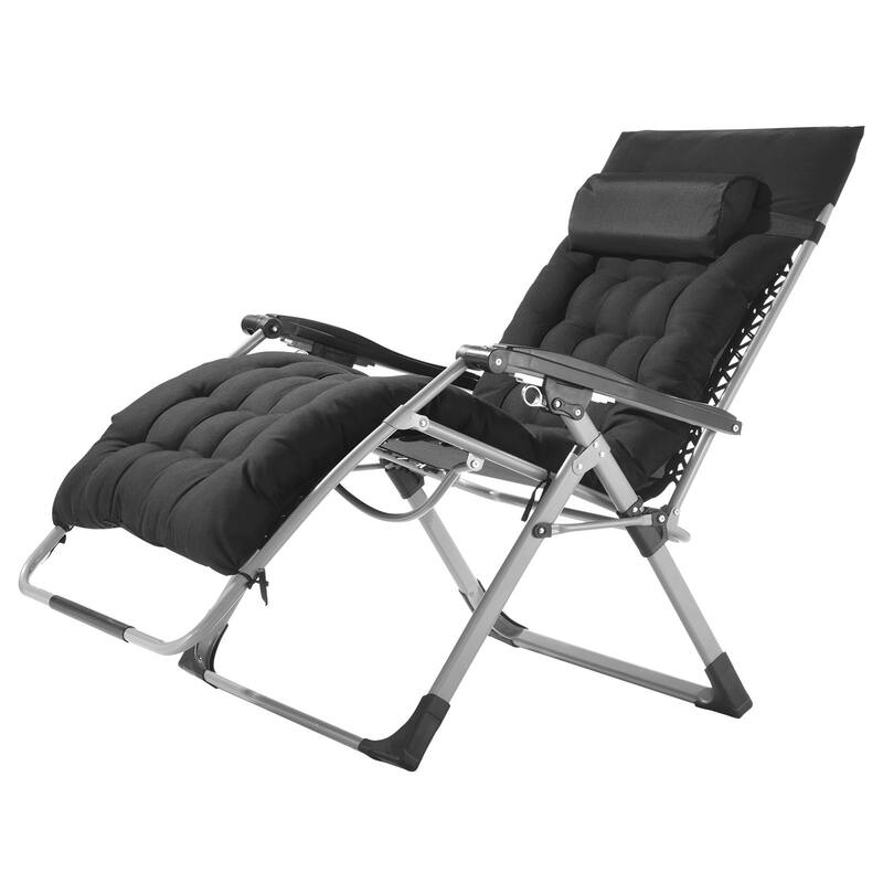33 Inch Zero Gravity Recliner Lounge Chair with Steel Tube Frame and Thick Cushioned Pad - 34.05 x 32.48 x 43.7 in