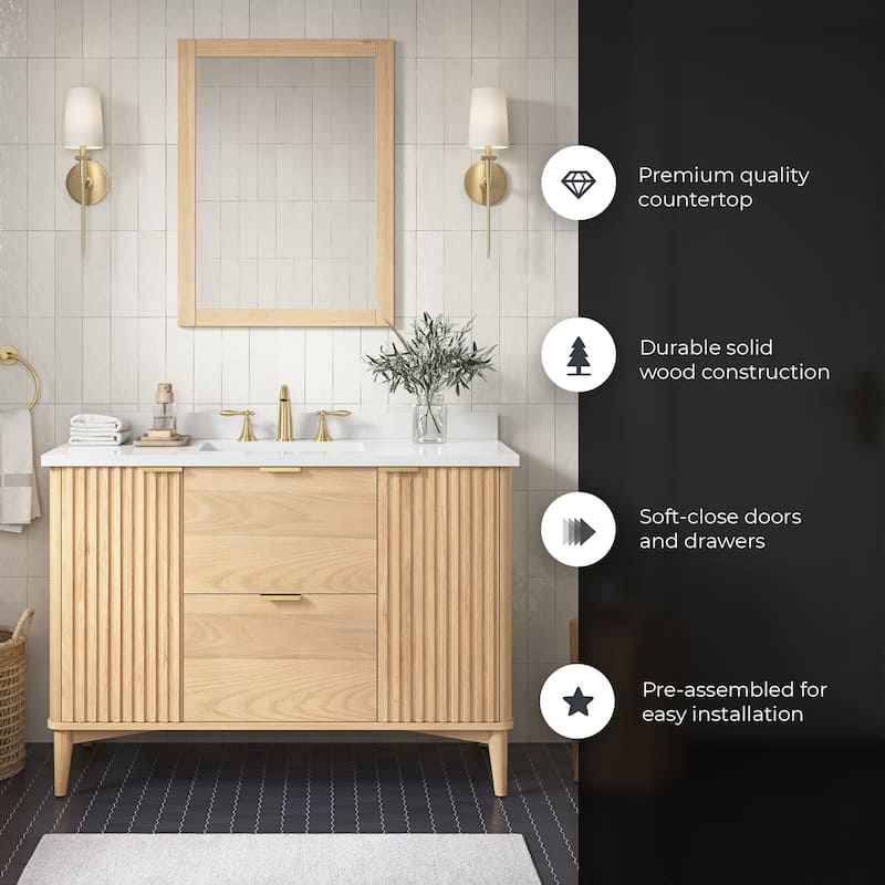 Gabi Bathroom Vanity with White Engineered Stone Top