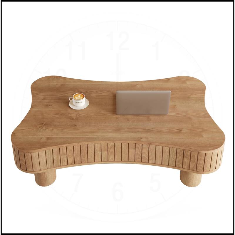 42" Lift Top Coffee Table with Fluted Panel Hidden Storage
