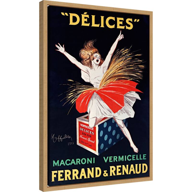 Delices, 1923 by Leonetto Cappiello (16 x 23 in.), Framed Canvas Wall Art Print