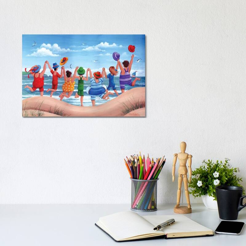 iCanvas "Beach Party Rainbow Scene" by Peter Adderley Canvas Print - 8x12x0.75