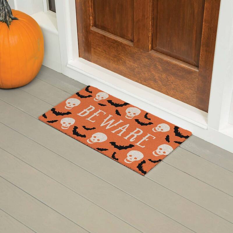 16 in. x 28 in. PVC Halloween Be Ware Door Mat