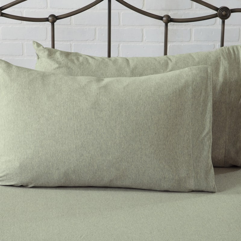 Linery & Co. Heathered Melange Cotton Jersey Knit Sheet Set