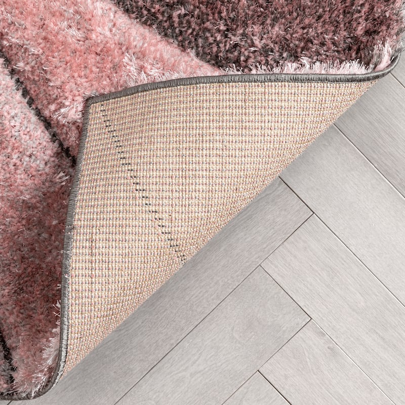 Well Woven San Francisco Luz Geometric Modern Carved Shag Area Rug