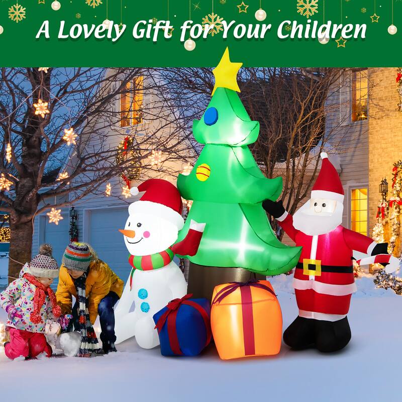 Gymax 7.2FT Inflatable Christmas Tree Snowman Santa Gift Bag - See Details