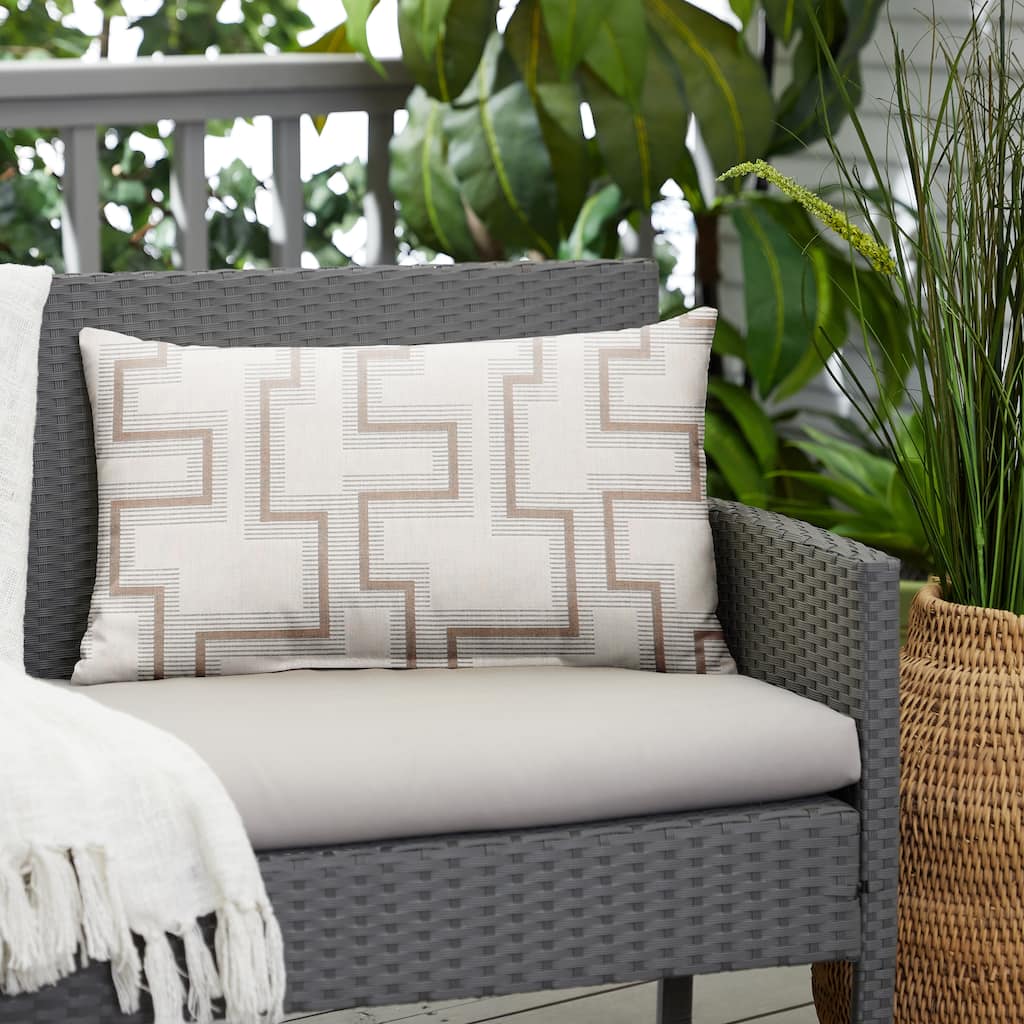 Sunbrella Resonate Dune Printed Indoor/Outdoor 12x24 Knife Edge Pillow (Single)