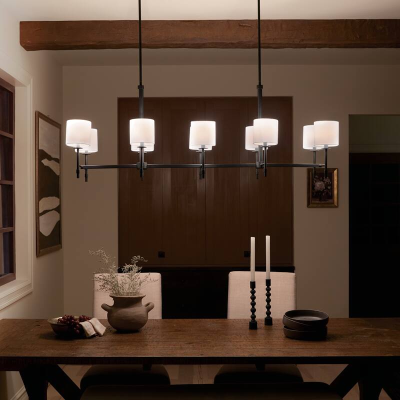 Kichler Lighting Ali 10-Light Black Linear Chandelier - 56.5