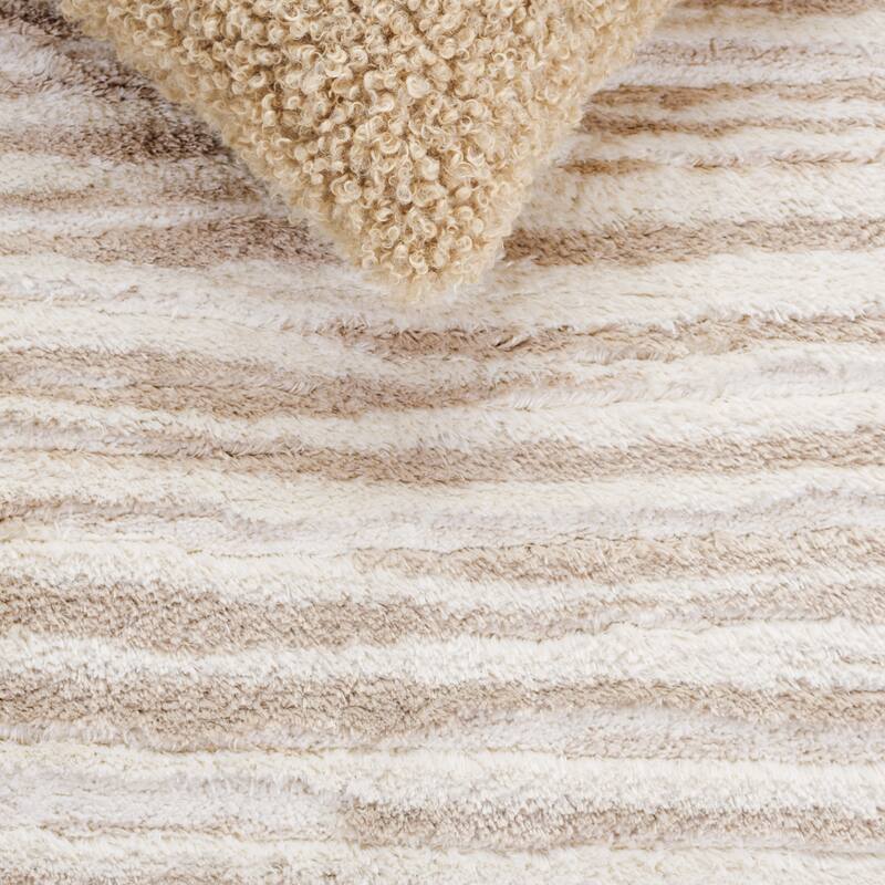 SAFAVIEH Seattle Thorun Shag Modern Striped 1-inch Thick Rug