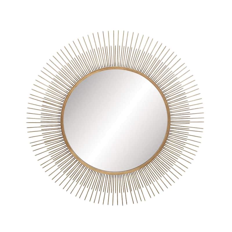 Metal Starburst Room Wall Mirror - Gold - Roche River Decor - Gold