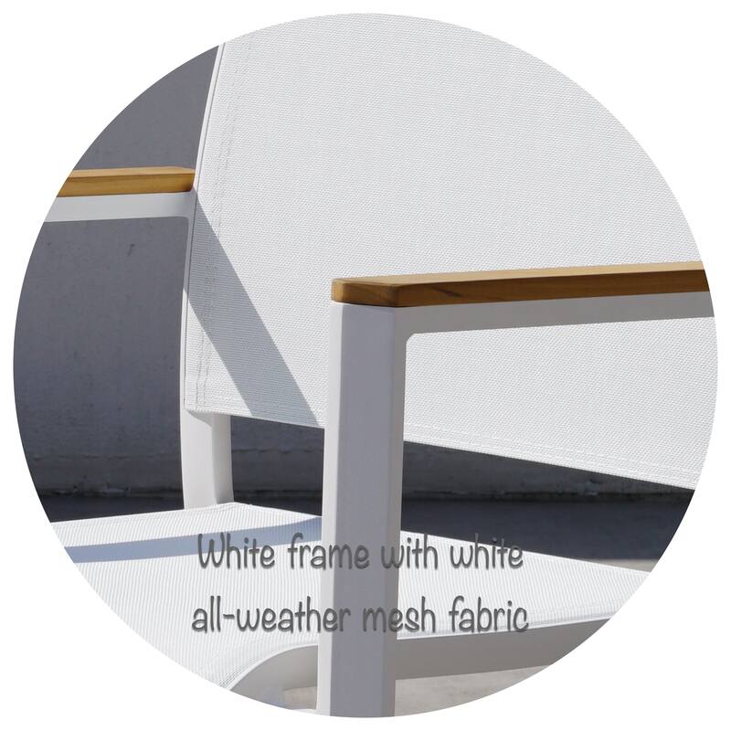 Amanti White 7-Piece Aluminum Outdoor Dining Set with Sling Set in White - N/A
