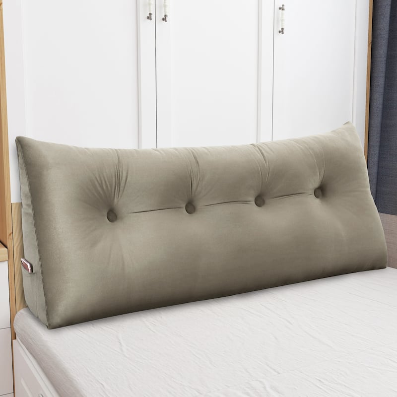 WOWMAX Bed Wedge Bolster Sit Up Reading Pillow Backrest - Taupe