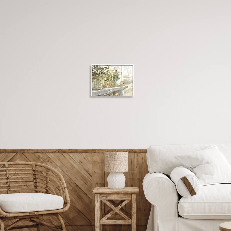 Stupell Cottage Garden Flowers Framed Giclee Art Design by Michael Humphries