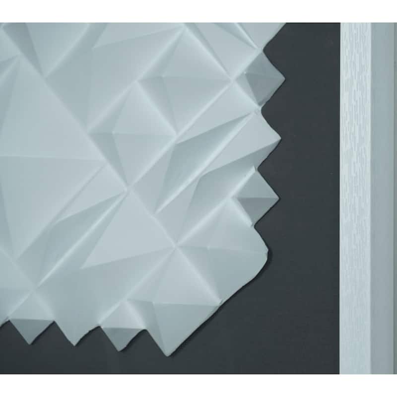 HUJI White Ridges Shadow Box Wall Decor