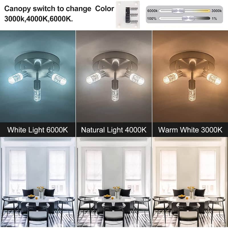 3 light modern flush mount ceiling spot light fixture LED rotating track lighting kits