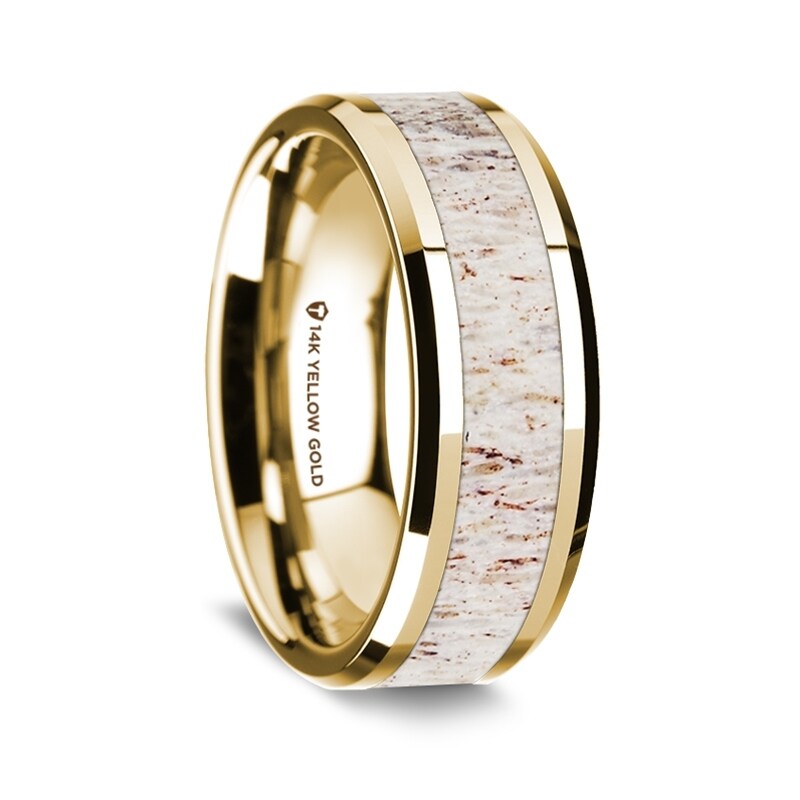 Shop 14k Yellow Gold Polished Beveled Edges Wedding Ring With