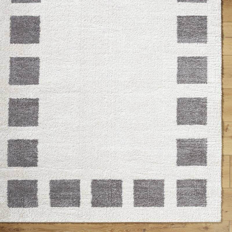 Livabliss Scandinavian Fossay Shag Checkered Washable Area Rug