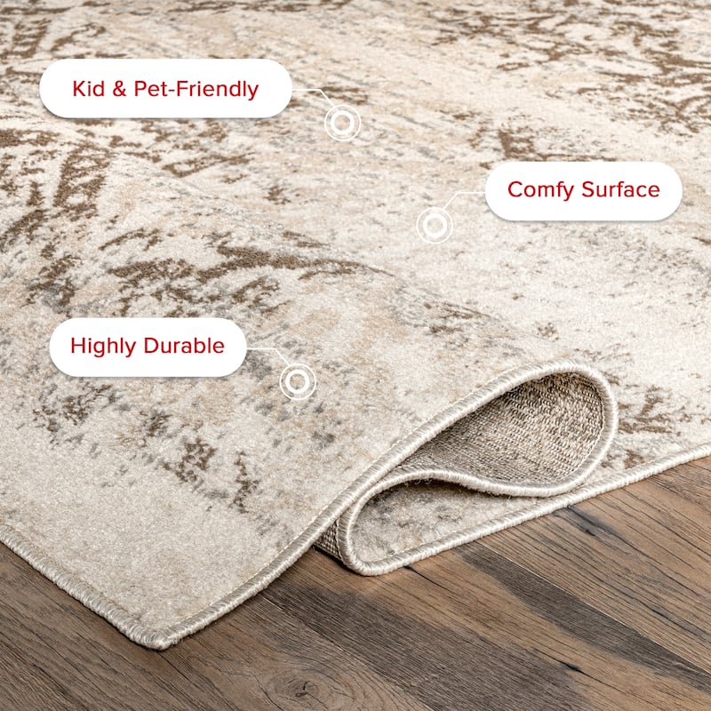 Nuloom Freja Faded Floral Area Rug