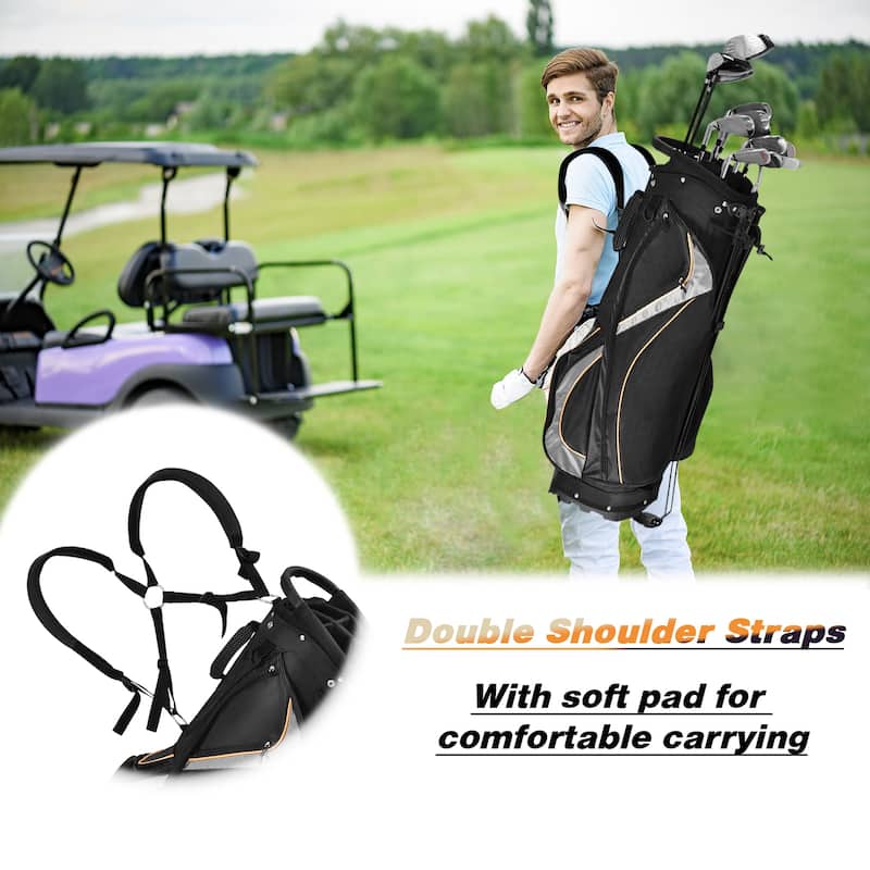 Costway Golf Stand Bag Portable Lightweight Golf Carry Club Bag w/ - See Details
