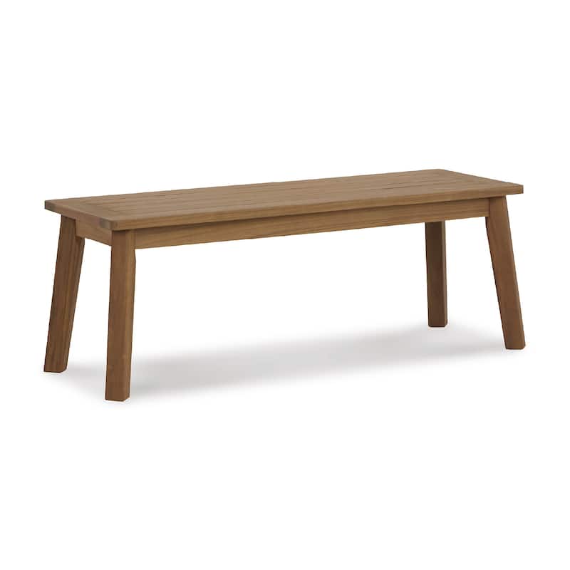 Janiyah Light Brown Bench - 47"W x 16"D x 17"H
