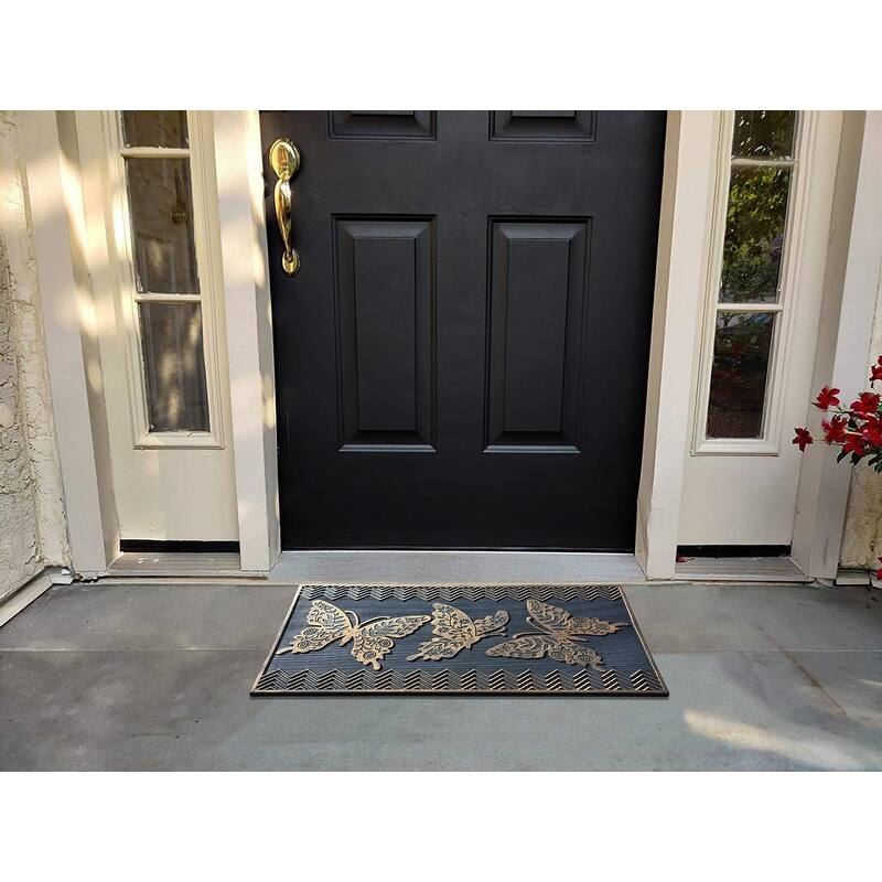 A1HC All Weather Rubber Door Mat, Dirt Grabber Durable Welcome Doormat, Pin Scrapper Doormat