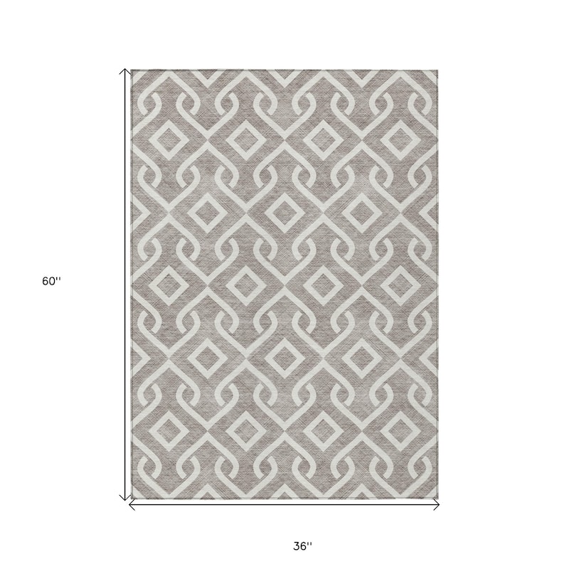 HomeRoots Geometric Transitional Rectangle Outdoor Rug