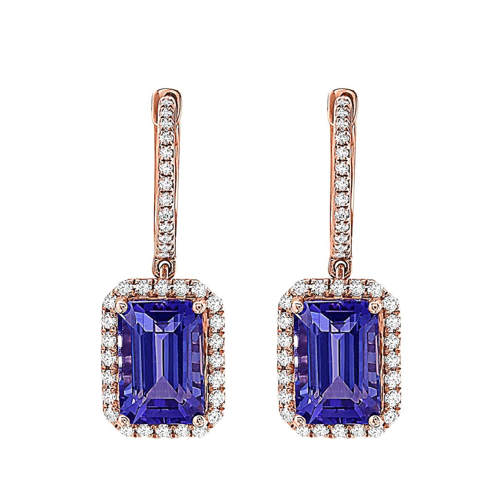 EFFY 14K Gold Diamond Tanzanite Drop Earrings