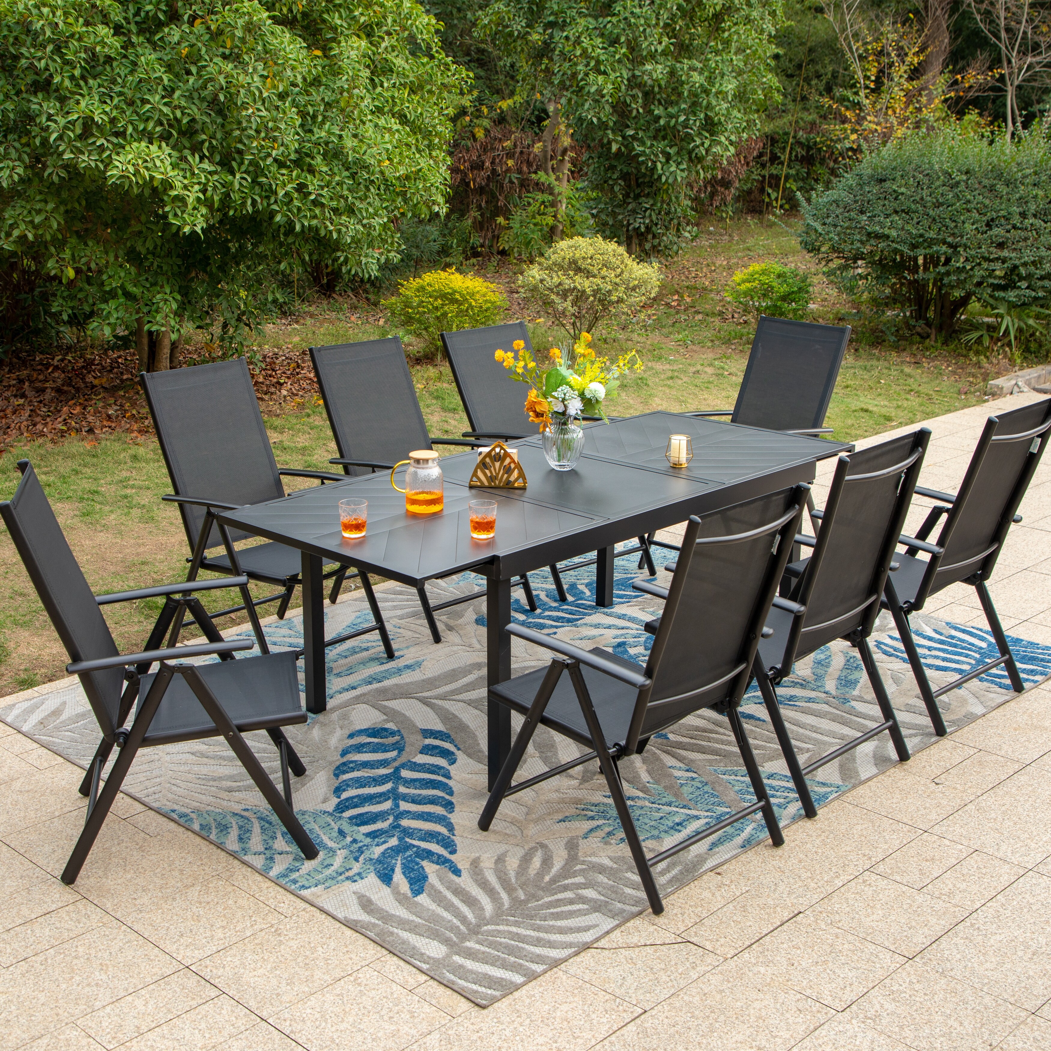 Reclining garden table shop and chairs