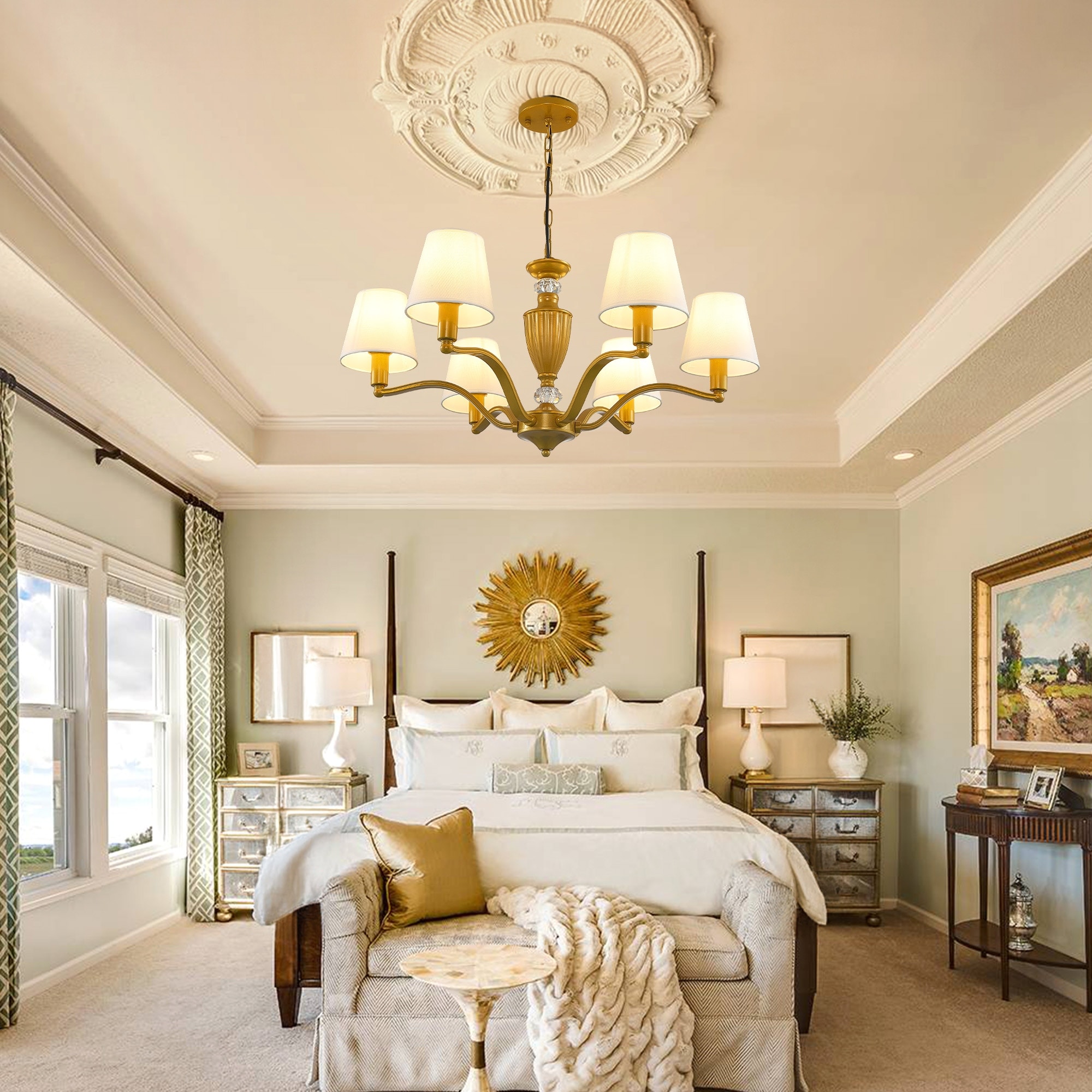 上品なブランド Traditional / Classic Dimmable Light - 6 Chandelier On - ワイン