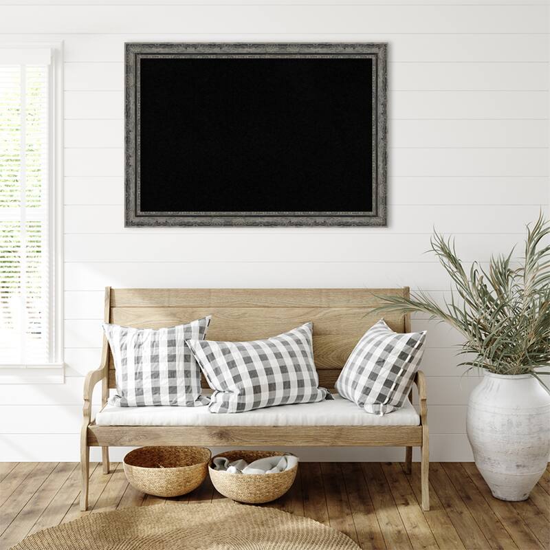 Filigree Matte Black Framed Cork Board - Bulletin Board, Organization Board, Pin Board