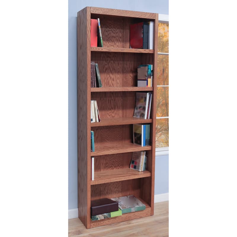 Concepts in Wood 6 Shelf Wood Bookcase, 84 inch Tall