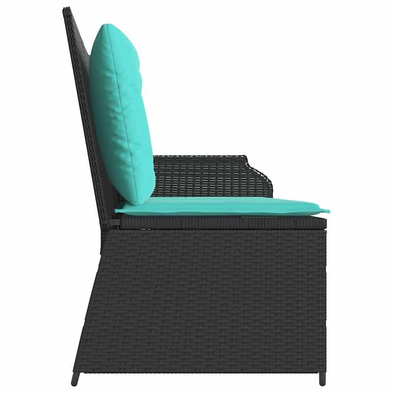 vidaXL Garden Bench with Cushion Brown Poly rattan - 26 x 43 x 37