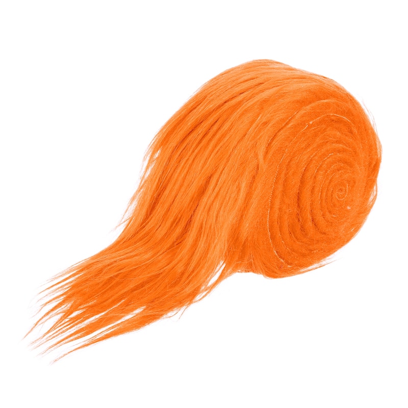 59" x 2" Plush Faux Fur Fabric Precut Strips, Orange