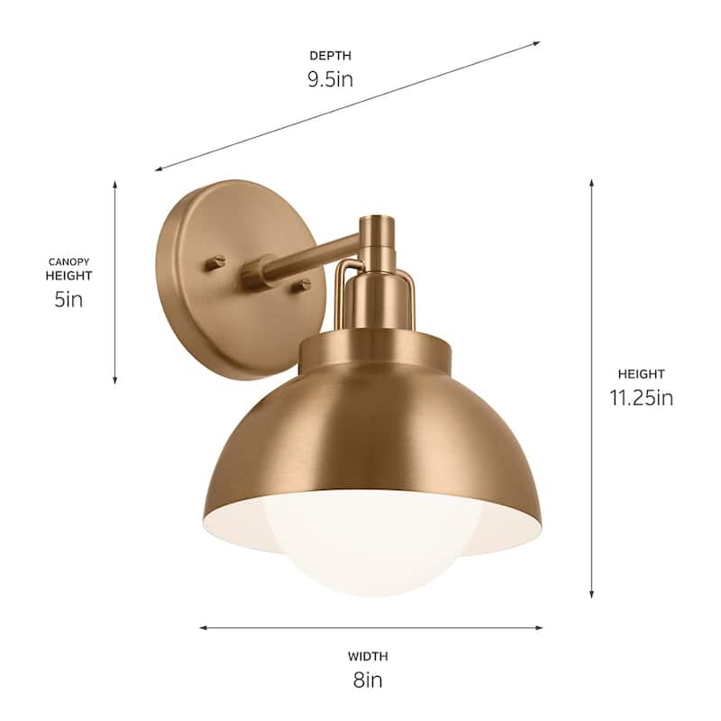 Kichler Lighting Niva 11.25 in. 1-Light Champagne Bronze Convertible Semi-Flush Mount Light