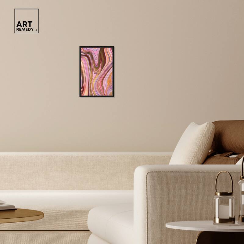 Art Remedy Doll Memories - Pink Geode Framed Mineral, Agate & Geode 1 Piece Canvas Wall Art