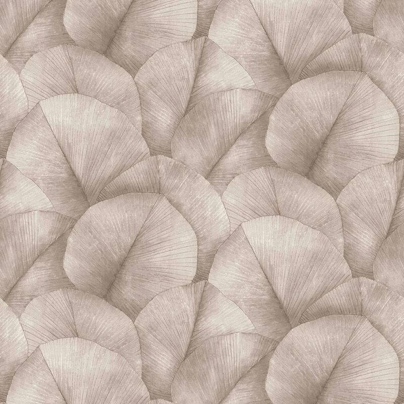 Galerie Wallcoverings Kumano Repeatable Palm Leaf 4-Panel Wall Mural Vinyl on Non-woven Matte Finish - 8.8 feet H x 7 feet W - Brown