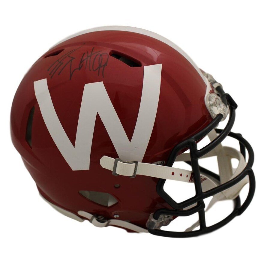 Shop Jj Watt Autographed Wisconsin Badgers Red Speed Proline Helmet Jsa Overstock 22544526