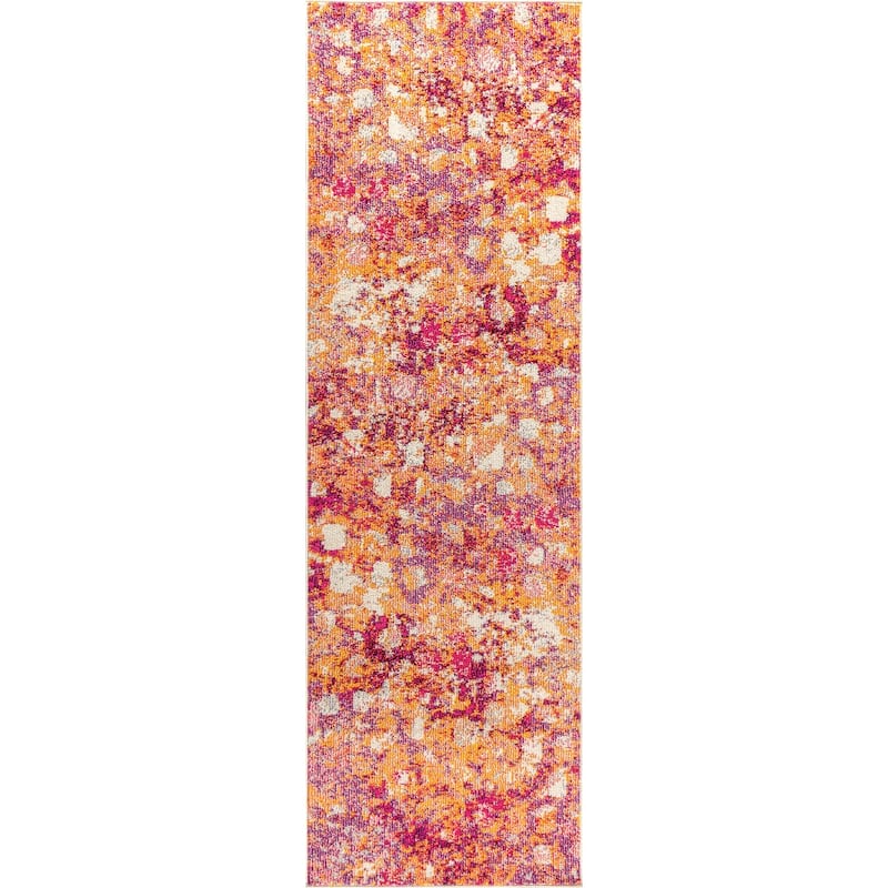 JONATHAN Y Dune POP Modern Abstract Area Rug - 2 X 8 - Pink/Orange