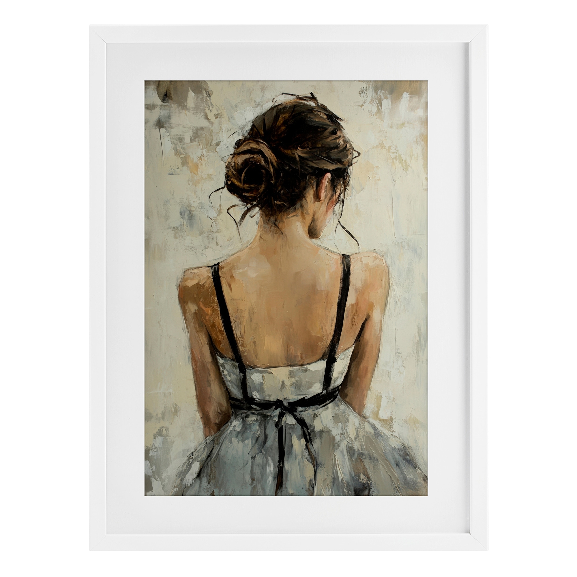 Stupell Back View Female in Dress Under Glass Framed Design By Petal Prints Design