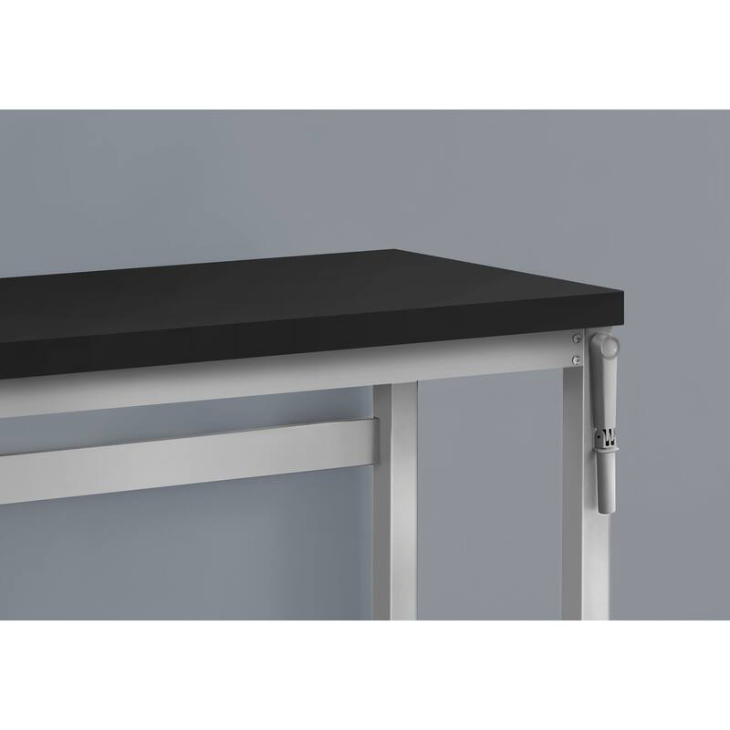 Computer Desk, Home Office, Standing, Adjustable, 48"l, Work, Laptop, Black Laminate, Grey Metal, Contemporary, Modern - Black