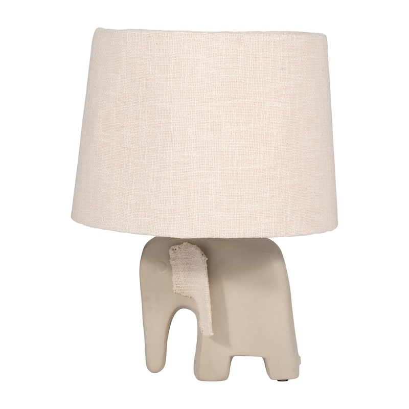Sagebrook Home Natural Textured Neutral 18" Omix Elephant Lamp, Beige - 14" x 14" x 18"