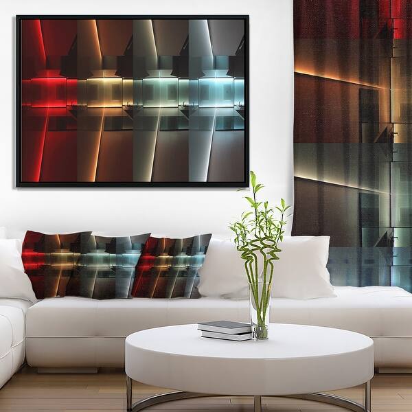Designart Kitchen With Led Lighting Abstract Framed Canvas Led Lighting Abstract Framed Canvas