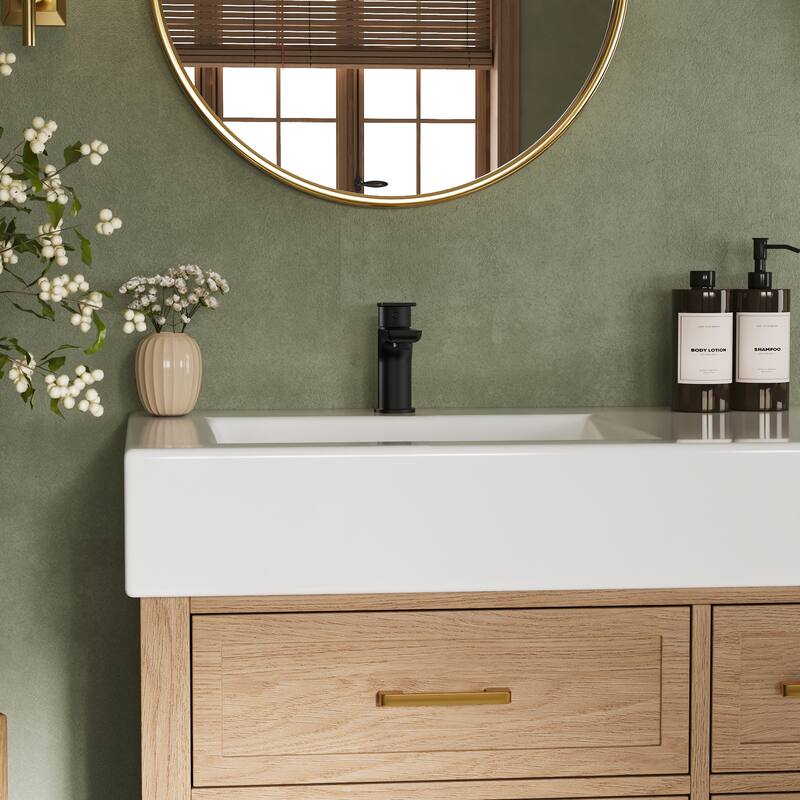 Single Hole Bathroom Faucet with Drain Assembly, Single Handle Bathroom Sink Faucet