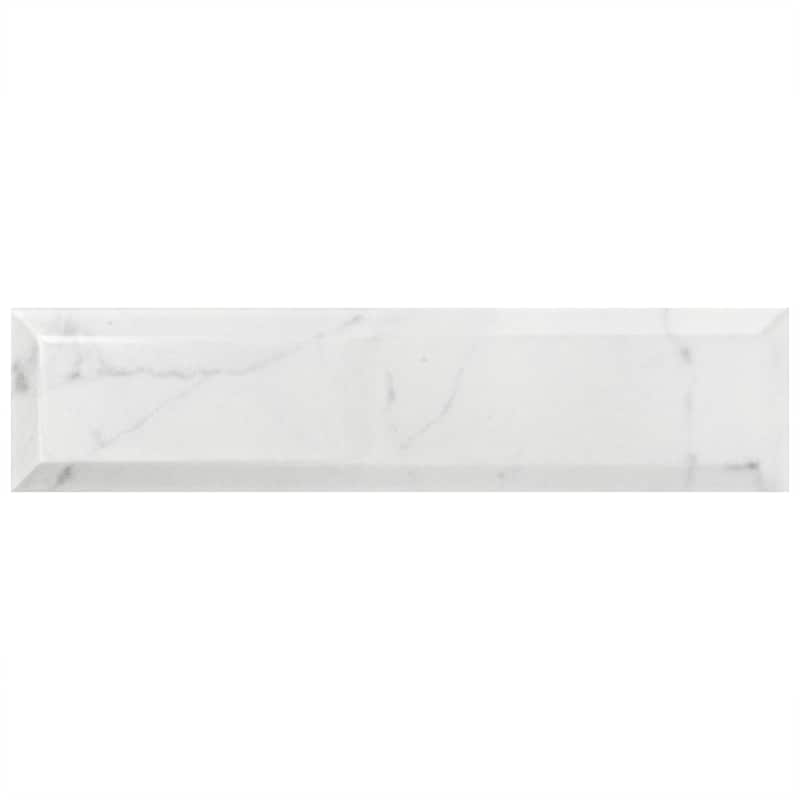 Merola Tile Classico Carrara Glossy Metro 3" x 12" Ceramic Wall Tile